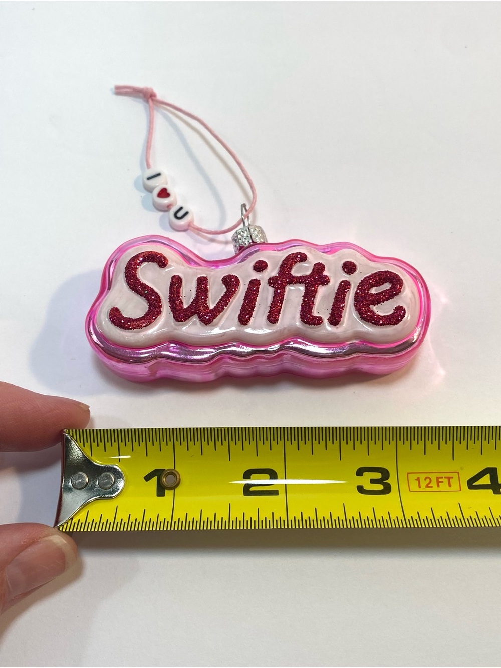 Swiftie Pink Glitter Glass Ornament by Cody Foster Taylor Swift Fan Collectible - Picture 6 of 8